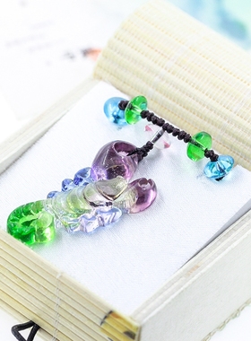 古法情侣琉璃吊坠项链十二星座