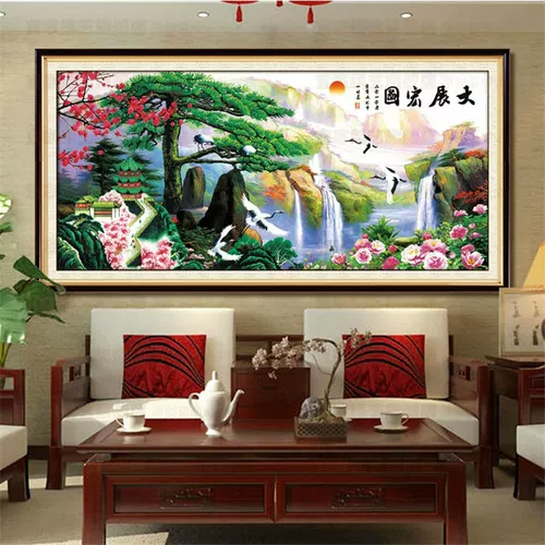 Yingke Song 5d Crystal Diamond Painting Patch полно бриллиантового шоу живописные пятна Diamond Cross -удар по новым ландшафту гостиной