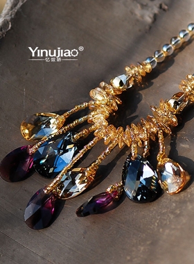 纯银饰品水晶韩国吊坠项链