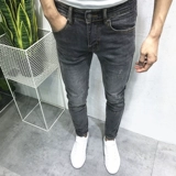 Chao Nanxin Han Xiu Bai Black Grey Выполняет маленькие джинсы Обществом