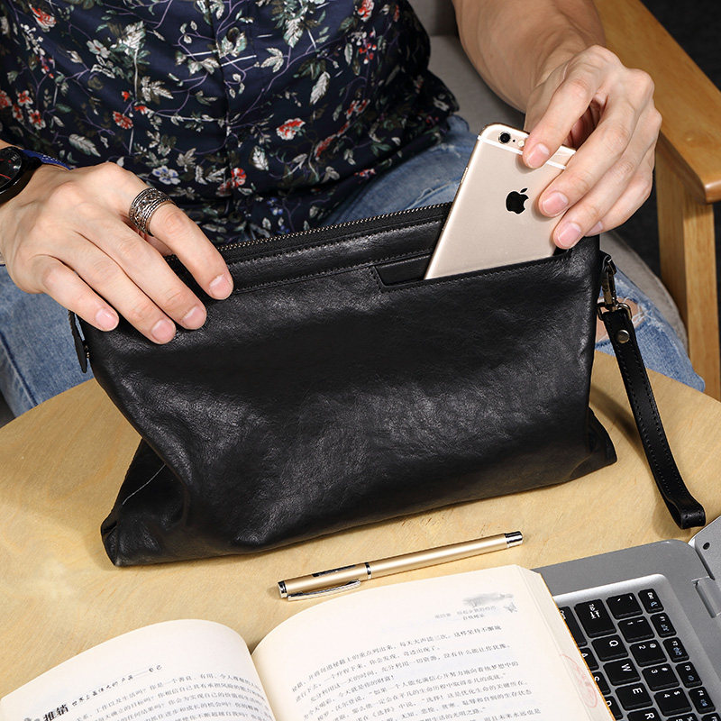 帕宾男真皮大容量信封包手抓包 帕宾男士包袋