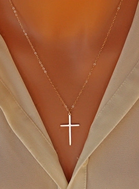 可洗澡佩戴毛衣链进口14K包金