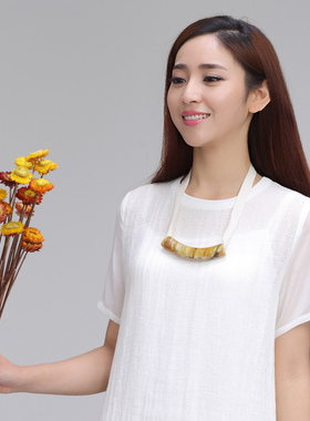 比利时设计师原创天然牛角项链