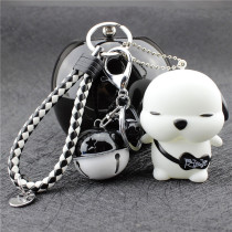 Creative Cute Duzodiac Hooliganism Dog Key Button Female Cartoon Couple Car Key Chain Male Small Bell Pendant