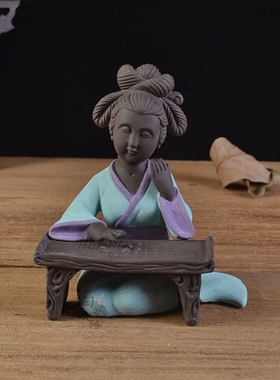 陶瓷人物琴棋书画家居客厅摆件