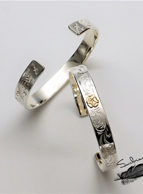 情侣纯银工作室手镯