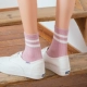 Phiên bản Hàn Quốc của trường nữ gió hoang vớ vớ cotton hai thanh cotton vớ đơn giản sọc ngắn ống thủy triều phụ nữ - Vớ hàng tuần vớ Vớ hàng tuần