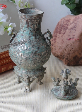 莲鹤方壶婚庆影视道具仿古青铜器