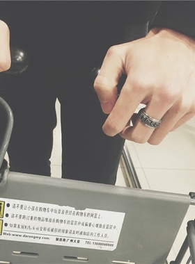 日韩六字真言钛钢转运不掉色戒指