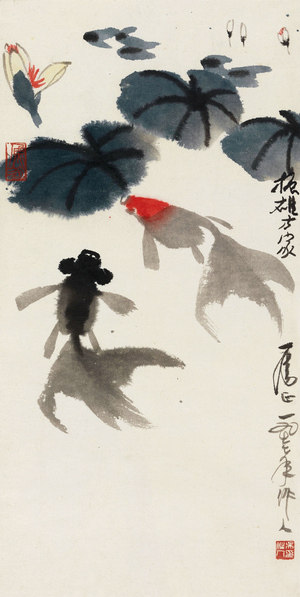 金鱼吴作人,一人,技巧_大山谷图库