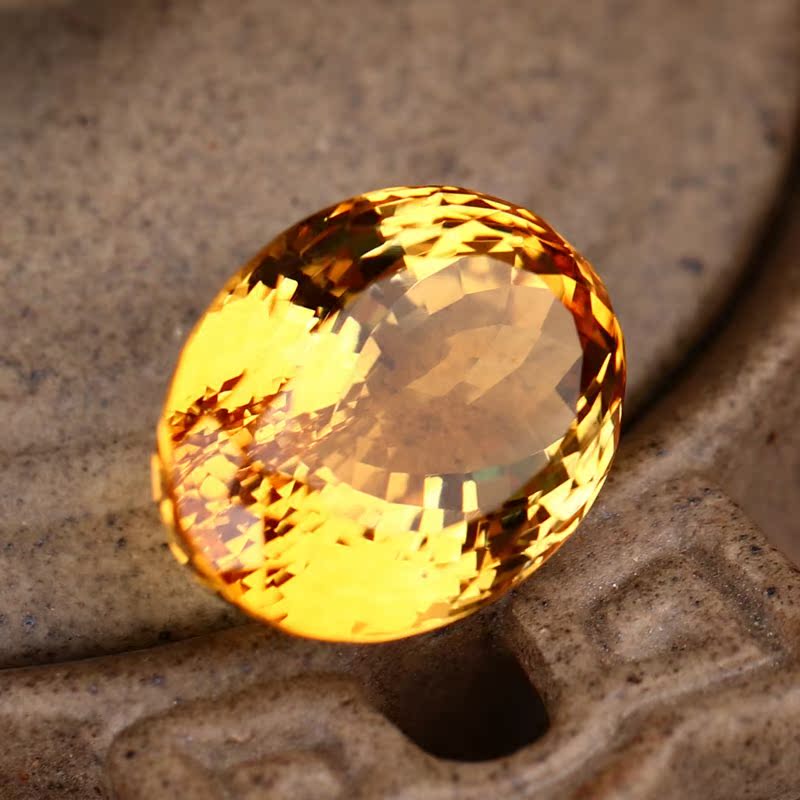 旺运堂珠宝天然黄水晶裸石色彩吊坠 旺运堂戒指/指环