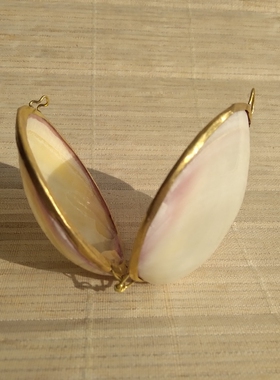 天然贝壳包包金边镶嵌创意首饰盒