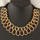 Korean style fashionable metal exaggerated crystal braided necklace