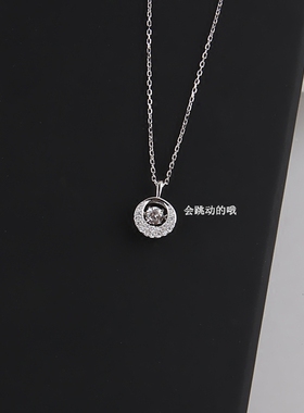 s925锆石日韩女甜美学生心动项链