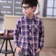 Quần áo trẻ em bé trai áo sơ mi dài tay 2018 xuân hè mới kẻ sọc cotton bé trai áo sơ mi ngắn tay trẻ em xuân hè - Áo sơ mi áo sơ mi cho bé trai 8 tuổi Áo sơ mi