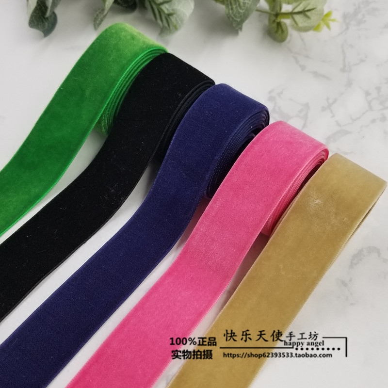 25/9MM韩国绒带天鹅绒织带手工diy蝴蝶结发饰头饰颈圈R076 - 图1