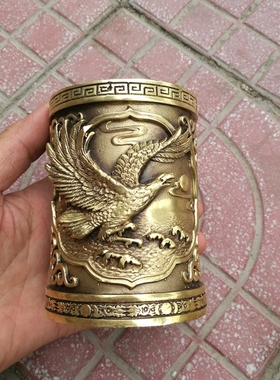 黄铜笔筒风水摆件工艺礼品