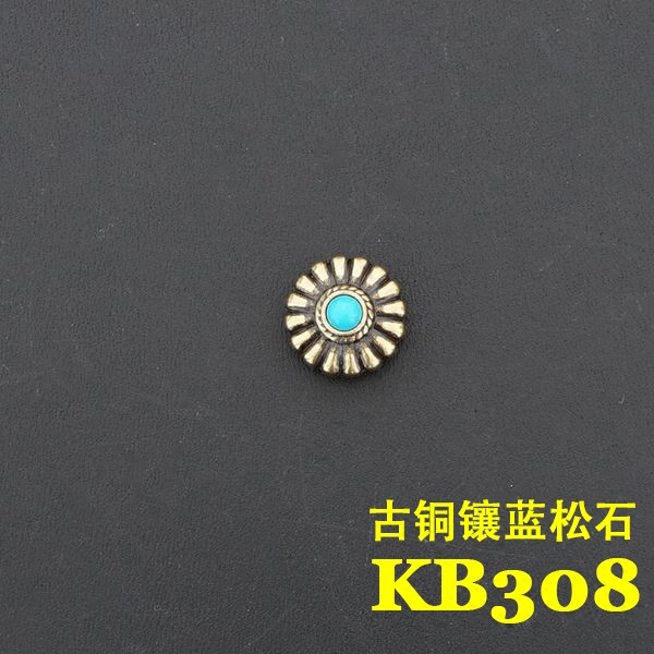 【顺记五金】KB308款 古铜色扣面 松石财布扣 皮具装饰扣 钱包扣 - 图1