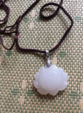 旺财毛衣链吊坠生日礼物羊脂玉