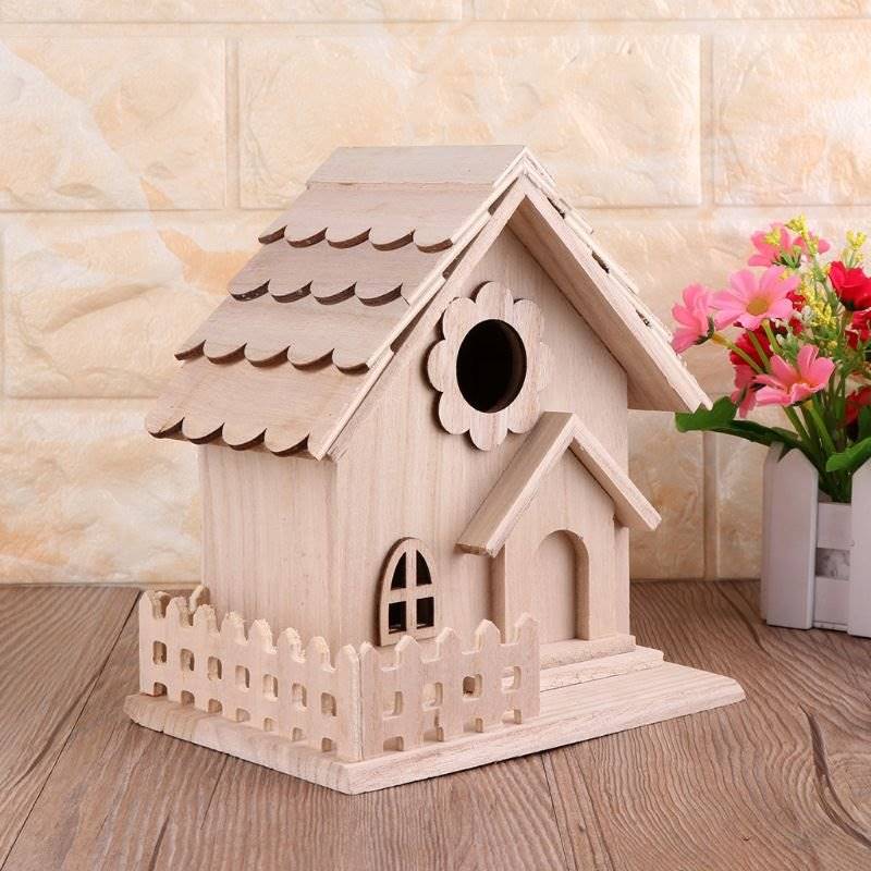 推荐425D Creative Wooden Bird House Breeding Cage Box Feedin-图1