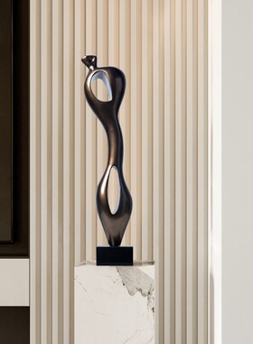 酒店样板间抽象雕塑摆件售楼处别墅客厅玄关装饰品木雕艺术品摆设