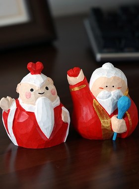 《月老送祝福》手工木雕小摆件可爱桌面装饰品创意交桃花生日礼物