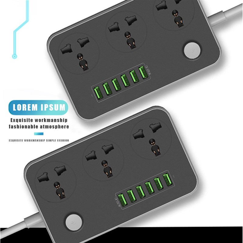 推荐6 USB Universal Power Strip Desktop Extension Cord Socke - 图2