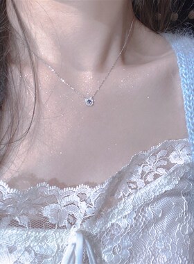 工厂销「陨石拿铁」轻奢项链通勤925银细颈链夏天V锁骨链送女友首