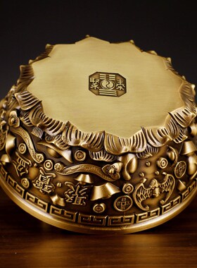 纯铜聚宝盆摆件特大号招财家居客厅摆设店铺办公室开业礼品工艺品