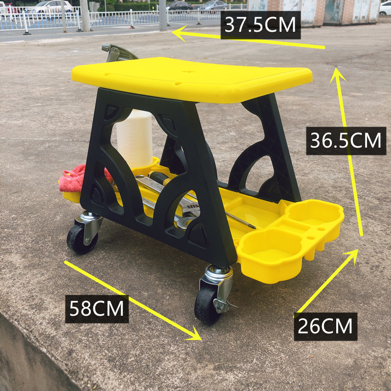 汽车美容抛光打蜡维修专用凳子可移动滑板凳带轮子工具架洗车施工