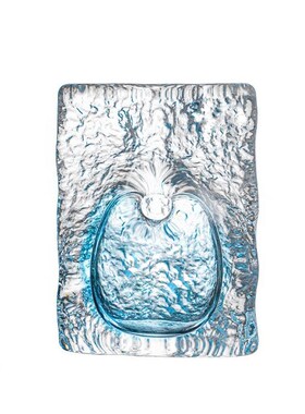 日本水晶玻璃花瓶日式手作桌w面办公室插花摆件海洋之心水培小花