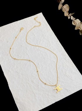 设计感不对称凯旋门钛钢项链v女 ins小众时尚百搭轻奢高级感锁骨