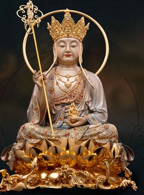 地藏黄铜水浪全堂佛满工满宝家用佛堂寺庙供奉佛像京铜铜摆件
