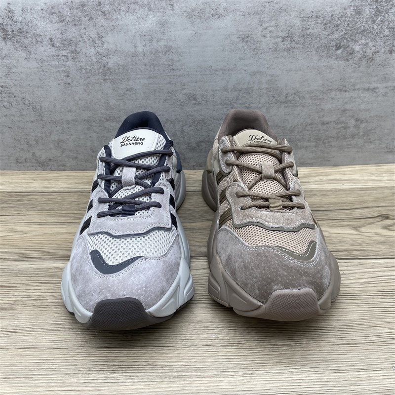 复古磨砂真皮老爹鞋女松糕厚底增高显脚小运动休闲跑步鞋百搭炸街 - 图3