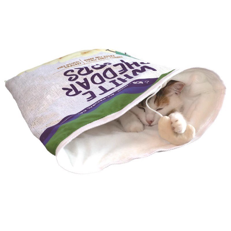 Coni life猫咪睡袋半封闭式宠物窝猫屋深度睡眠响纸发声保暖猫窝 - 图3