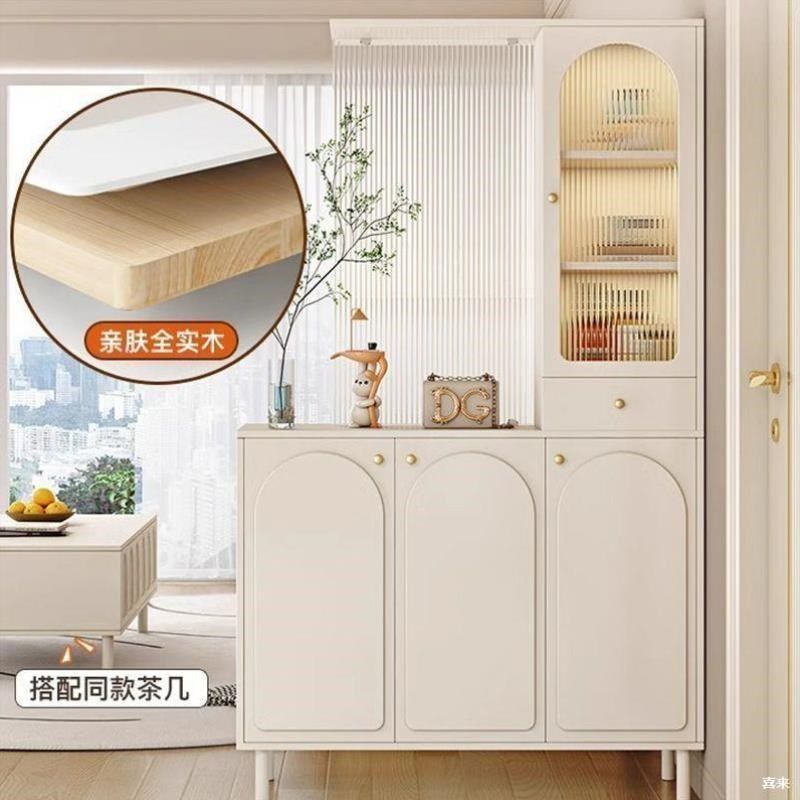 现代入户高奶油鞋柜屏风玻璃酒柜柜玄关玄关隔断客厅一体柜风,淘宝优惠券,粉丝福利购,淘宝优惠卷