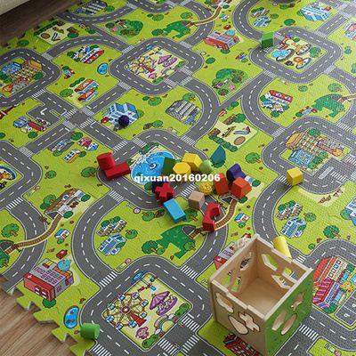 速发.Car City Scene Taffic Highway Map Baby Gym Kids Play Ma-图0