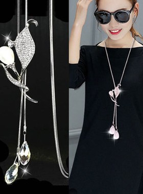 韩国秋冬季女装饰衣服项链挂坠长款毛衣挂K链衬衣百搭配饰连衣裙