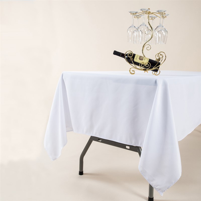 速发Polyester Fabric White Rectangular Tablecloth white and - 图2