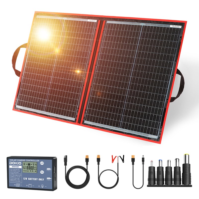 新品Dokio 18v 80w 100w painel solar kit foldble portátil pa - 图0