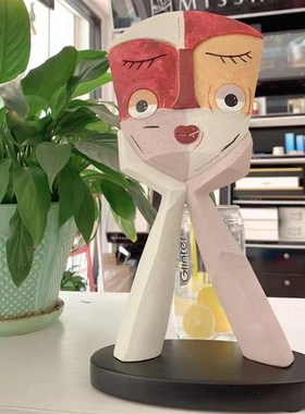 北欧创意ins抽象人脸雕塑艺术摆件家居客厅样板房酒柜桌面装饰品