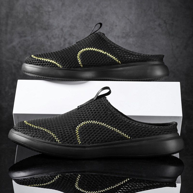 夏季轻便一脚蹬懒人外穿半拖网鞋男45青年特大码包头拖鞋46 47 48,淘宝优惠券,粉丝福利购,淘宝优惠卷