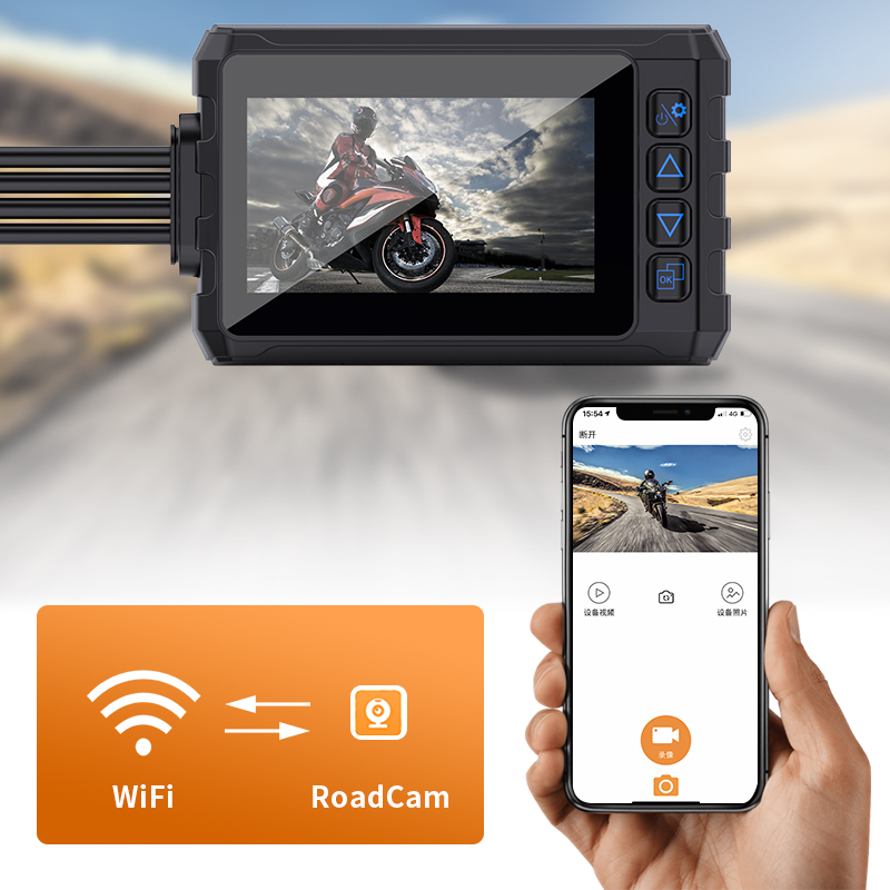 新款高清wifi摩旅摩托车行车记录仪防水防抖机车夜视前后双录