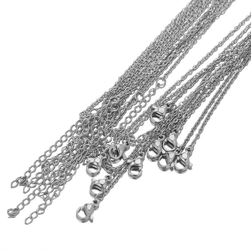 10pcs 45+5cm Golmd Stainllss Steel Link Chains in Bulk Necke - 图2