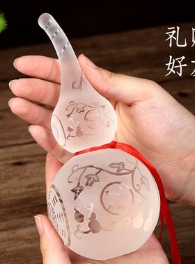 水晶琉璃葫芦摆件门口p八卦白葫芦客厅玄关门对门挂件磨砂家居装