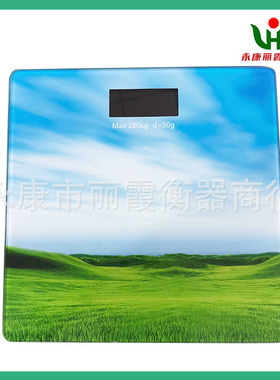 热销房屋建筑图案健身减脂人体BMI测重测量usb充电健康秤电子体重