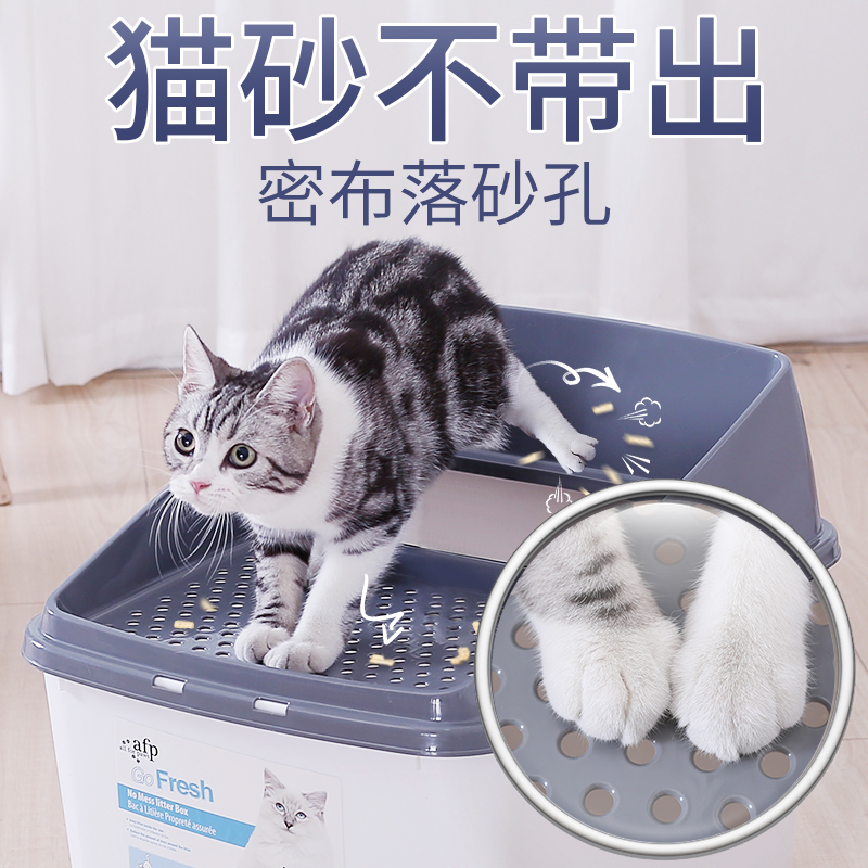 速发afp猫砂盆顶入式全封闭超大防外溅上防带砂隔臭大号猫咪用品 - 图0