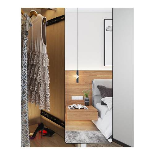 衣柜镜子内装隐形穿衣镜推拉全z身镜隐藏式折叠伸缩暗藏内置试衣 - 图3