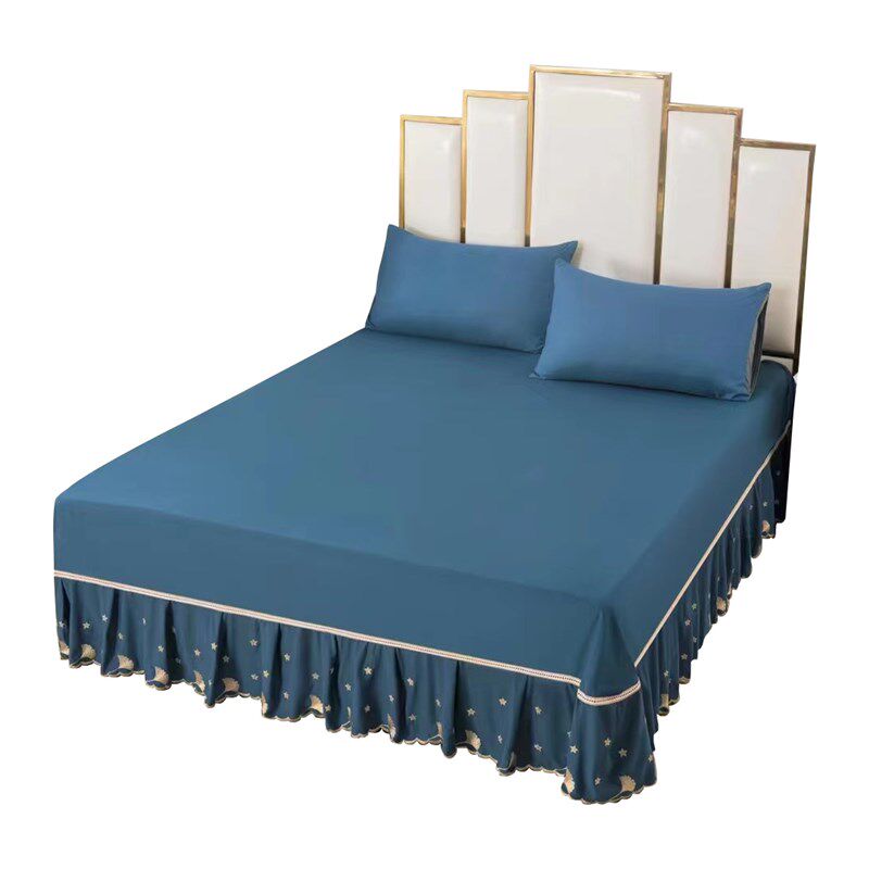 全棉床罩床裙式床套防滑保护套1.5米1.8m床单2.0带裙边床笠刺绣花,淘宝优惠券,粉丝福利购,淘宝优惠卷