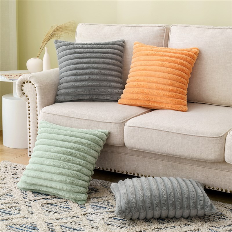 推荐Short pile down rabbit hair sofa pillowcase cushion cove - 图1